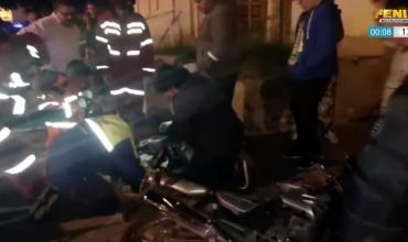 Capital: Terrible choque de motos dejó como saldo tres heridos
