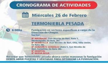 Se realizarán fumigaciones en diferentes barrios de la zona este de la Capital