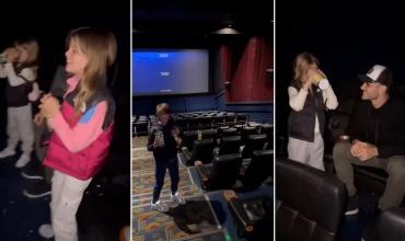 Wanda Nara y Mauro Icardi cerraron una sala de cine para disfrutar con sus hijos
