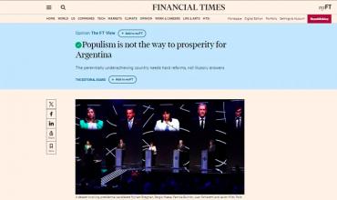 Editorial del Financial Times sobre las elecciones argentinas: “El país necesita reformas duras, no ilusiones”