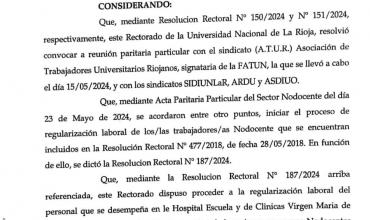 Las autoridades de la UNLaR insisten con no reconocer a los trabajadores del Hospital de Clínicas: El sábado fueron notificados de la resolución que los perjudica en su salario 