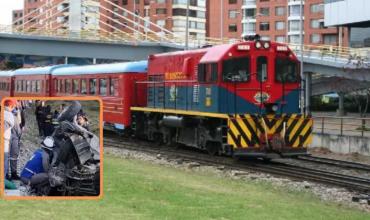 Bogotá: Vehículo particular fue arrollado por el tren de la Sabana. Varias personas quedaron atrapadas