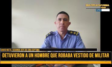 Detuvieron a hombre que robaba vestido de militar