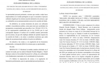 La Justicia federal confirmó las elecciones en la UNLaR, para el próximo martes