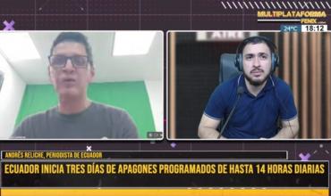 Ecuador inicia tres días de apagones programados de hasta 14 horas diarias