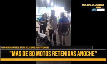 A raíz de la polémica con motoqueros, la policía anunció la retención de 82 motos en una sola noche