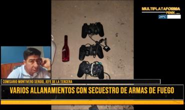 Secuestran armas y recuperan elementos en varios allanamientos