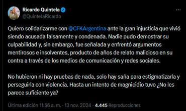 El mensaje conciliador de Ricardo Quintela con Cristina Fernández de Kirchner tras conocerse el fallo de Casación