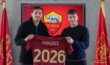  Paredes renovó su contrato con la Roma, pero tendría una cláusula que lo acercaría a Boca