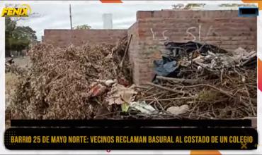 Notidenuncia Fénix: Preocupación en el barrio 25 de Mayo Norte por basural frente a la escuela Merceditas de San Martín