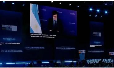 Milei participó del acto de Vox por video y dio un duro discurso contra la izquierda: "Es odio y resentimiento"